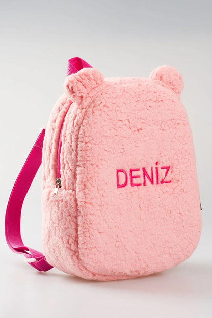[WE EMBROIDERY THE NAME YOU WANT] - Plush Teddy Bear Backpack, 0-8 Years - Nursery, Kindergarten Children's Backpack