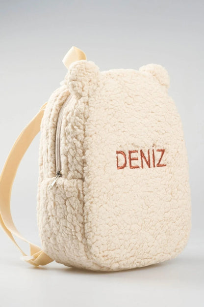[WE EMBROIDERY THE NAME YOU WANT] - Plush Teddy Bear Backpack, 0-8 Years - Nursery, Kindergarten Children's Backpack
