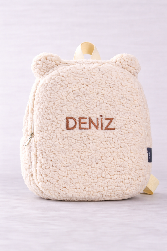 [WE EMBROIDERY THE NAME YOU WANT] - Plush Teddy Bear Backpack, 0-8 Years - Nursery, Kindergarten Children's Backpack