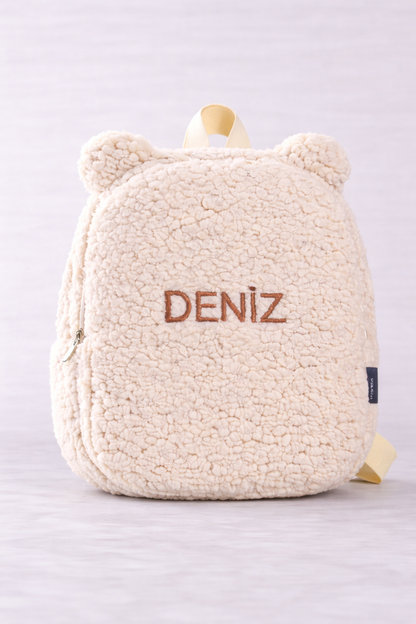 [WE EMBROIDERY THE NAME YOU WANT] - Plush Teddy Bear Backpack, 0-8 Years - Nursery, Kindergarten Children's Backpack