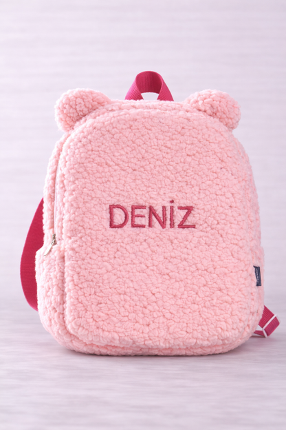 [WE EMBROIDERY THE NAME YOU WANT] - Plush Teddy Bear Backpack, 0-8 Years - Nursery, Kindergarten Children's Backpack